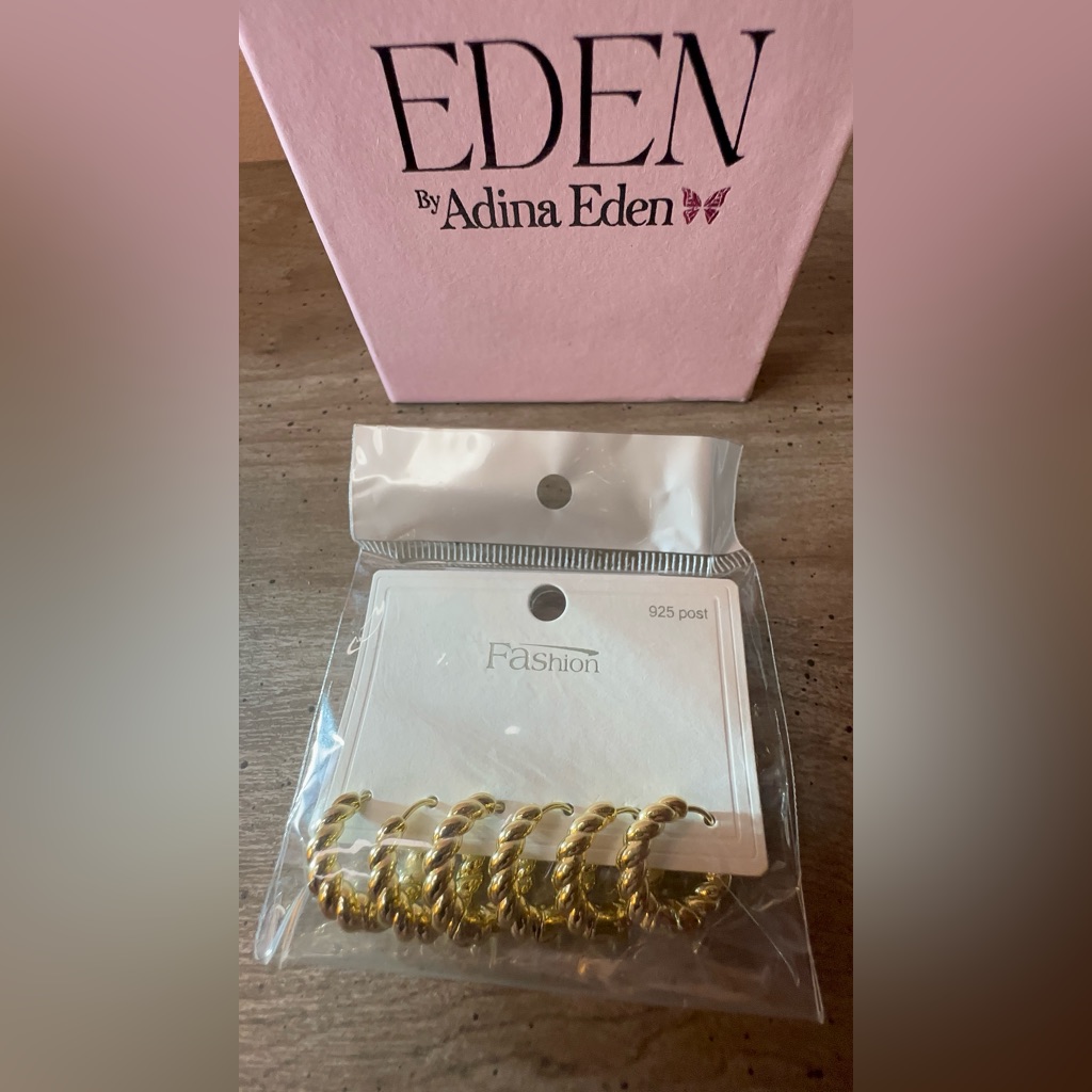 The Adina Edens Graduated Twisted Rope Huggie Earring Combo 24$